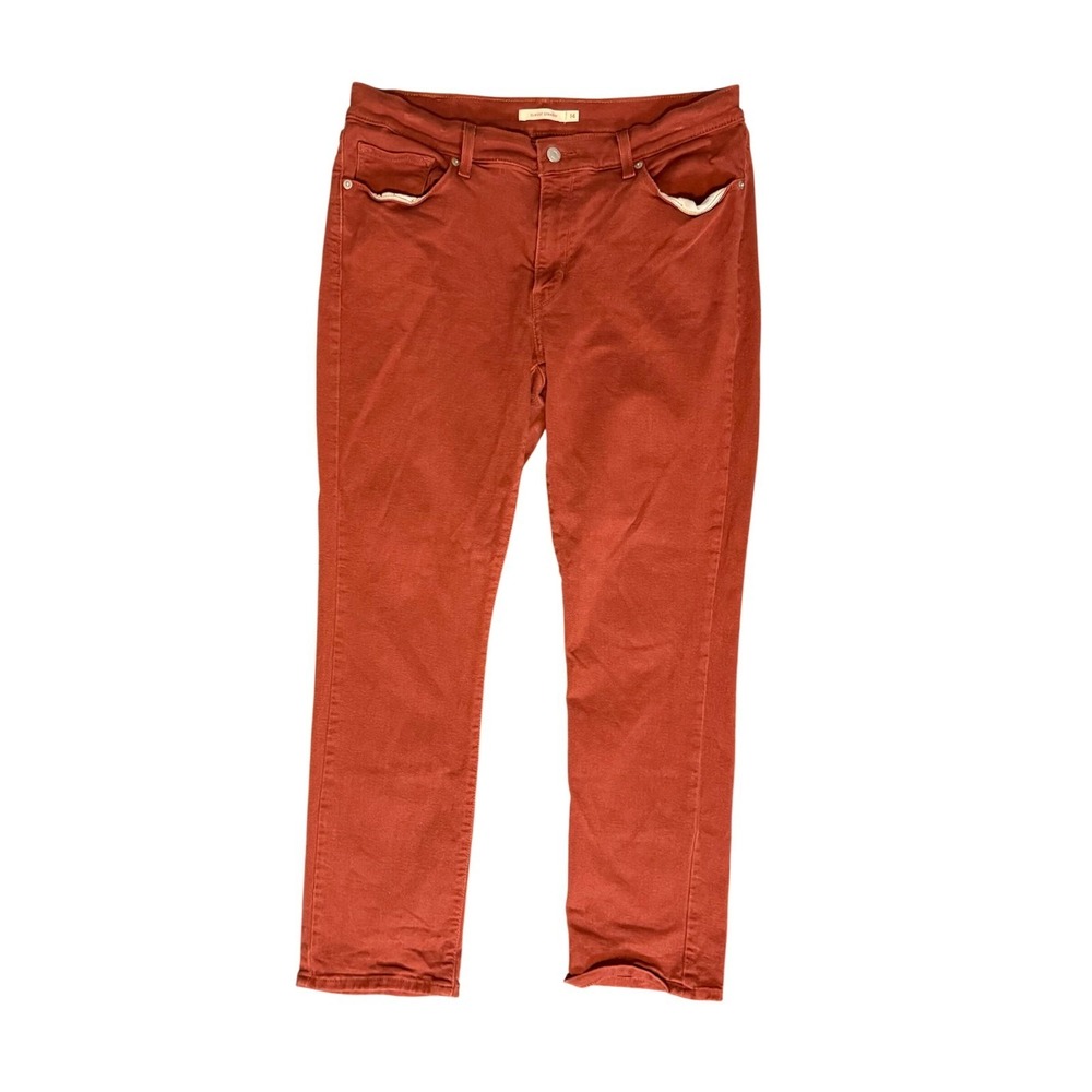Levi's Classic Straight Jeans Womens 14M W32 L30 Red Rust Red Tab Stretch Denim
